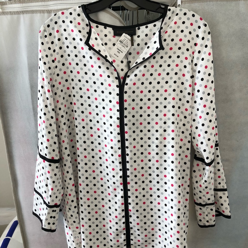 Polka-Dot Donna Karan Blouse